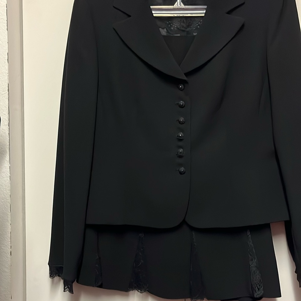 Black Tahiti Skirt Suit size 12 we decorated sleeves and skirt tail
